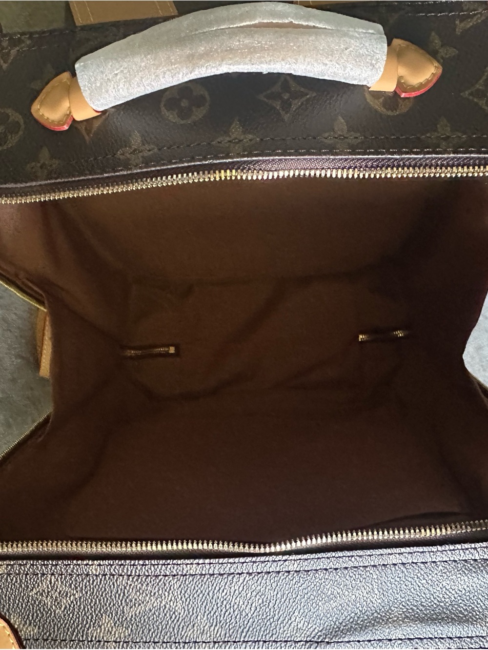 Monogram Canvas Vertical Backpack/Trunk - Brown/Tan - Picture 10 of 15